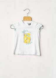 Tricou elasticitate mâneci scurte alb 3 POMMES fată