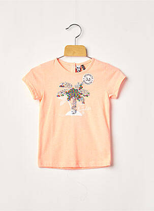 Tricou croială dreaptă mâneci scurte portocalie 3 POMMES fată