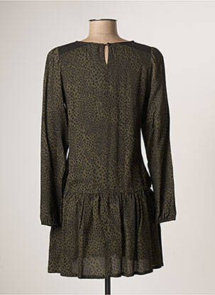 Rochie midi guler rotund mâneci lungi verde BECKARO fată