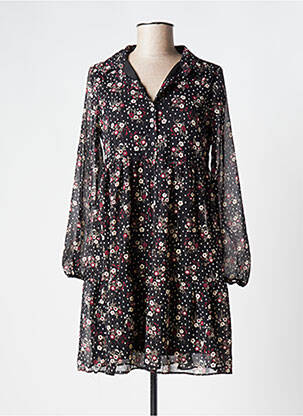 Rochie scurtă croială fluidă mâneci lungi negru MARGVERY femeie