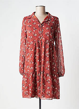Rochie scurtă croială fluidă mâneci lungi maro MARGVERY femeie