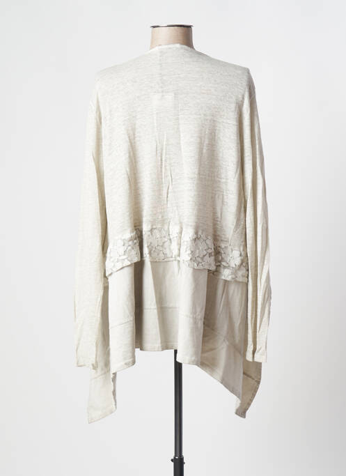 Vestă cu mâneci lungi bej MALOKA femeie