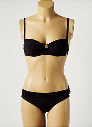 Costum de baie din două piese elasticitate top triunghiuri negru MAISON LEJABY femeie