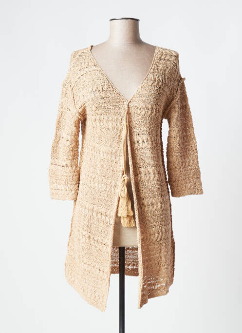 Vestă cu mâneci lungi bej CREAM femeie