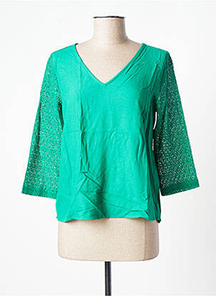 Bluză țesătură poplin mâneci lungi verde VERO MODA femeie