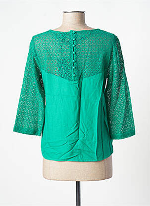 Bluză țesătură poplin mâneci lungi verde VERO MODA femeie