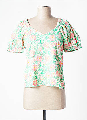 Bluză imprimeu floral mâneci scurte bej VERO MODA femeie