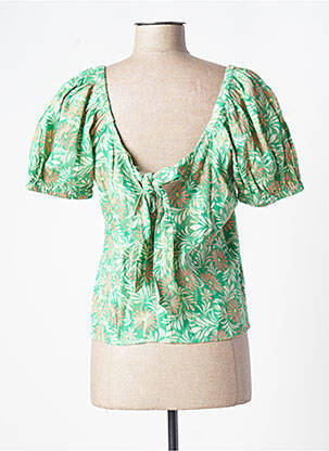 Bluză imprimeu floral mâneci scurte verde VERO MODA femeie