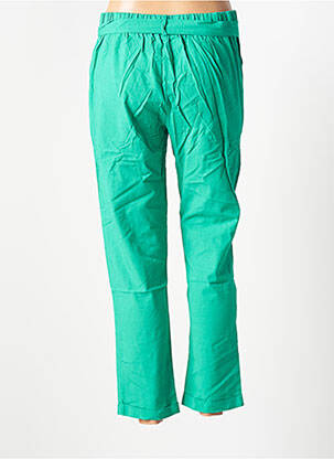 Pantalon drept talie înaltă talie înaltă verde CERISE BLUE femeie