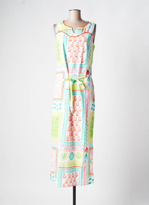 Rochie lungă imprimeu fantezie fără mâneci albastru LA FIANCEE DU MEKONG femme