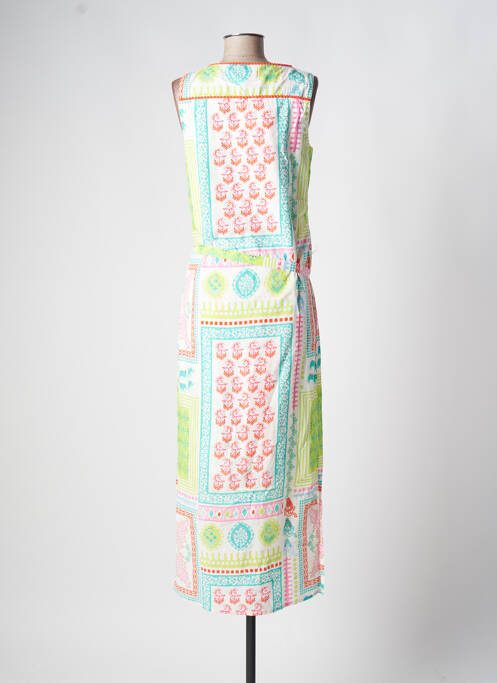 Rochie lungă imprimeu fantezie fără mâneci albastru LA FIANCEE DU MEKONG femme