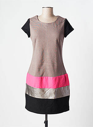 Rochie scurtă bej MISS CAPTAIN femeie