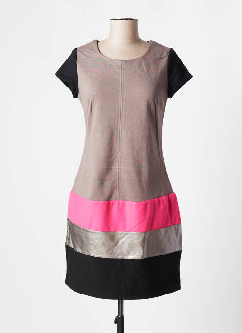 Rochie scurtă bej MISS CAPTAIN femeie