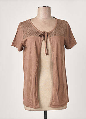 Vestă cu mâneci scurte maro 3 SUISSES femeie