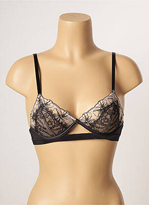 Sutien efect material satinat sutien cupe întregi cu decolteu înalt negru PASSIONATA femeie