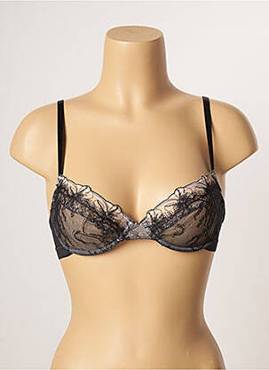 Sutien efect material satinat sutien cupe întregi cu decolteu înalt negru PASSIONATA femeie