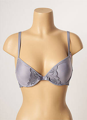 Sutien efect material satinat top sutien push-up gri PASSIONATA femeie