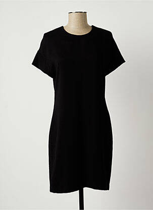 Rochie midi țesătură crep mâneci scurte negru EVA KAYAN femeie