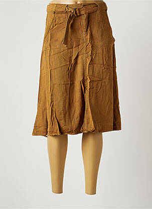 Fustă midi maro EVA KAYAN femeie