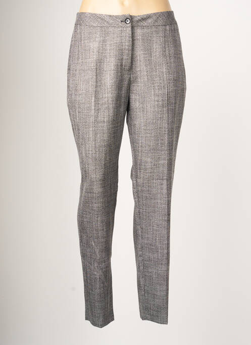 Pantalon chino închidere cu fermoar sub clapetă cu nasturi mărime normală gri EVA KAYAN femme