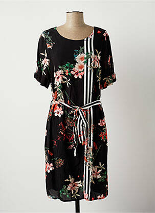Rochie midi imprimeu floral mâneci scurte negru DIANE LAURY femeie