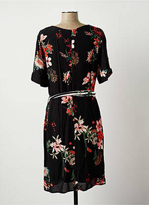 Rochie midi imprimeu floral mâneci scurte negru DIANE LAURY femeie