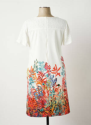 Rochie midi imprimeu floral mâneci scurte alb NIKI PARIS femeie