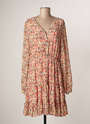 Rochie midi imprimeu floral mâneci lungi roz LOFTY MANNER femeie