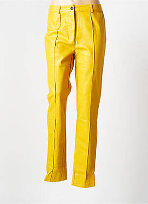 Pantalon slim talie înaltă talie înaltă galben LOFTY MANNER femeie