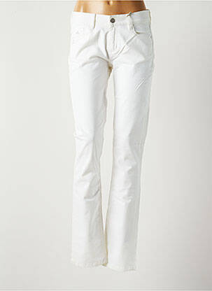 Pantalon slim țesătură poplin mărime normală alb SHAMS femeie