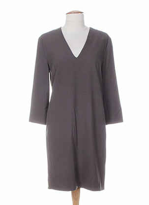Rochie midi mâneci 3/4 mâneci 3/4 gri SET femeie