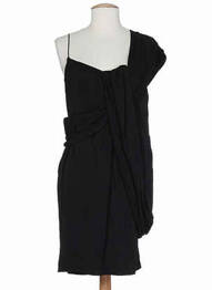 Rochie midi croială fluidă fără mâneci negru PAUL SMITH femeie