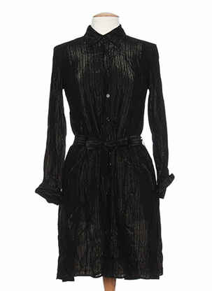 Rochie midi mâneci lungi mâneci lungi negru OKTOBER femeie
