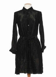 Rochie midi mâneci lungi mâneci lungi negru OKTOBER femme