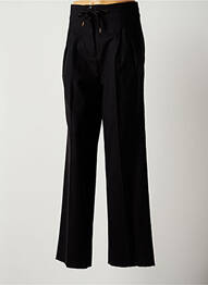 Pantalon larg închidere cu fermoar sub clapetă cu nasturi talie înaltă negru PAUL SMITH femeie