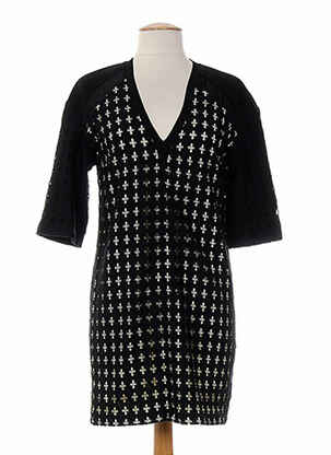 Rochie midi mâneci 3/4 mâneci 3/4 negru COSTUME NEMUTSO femeie