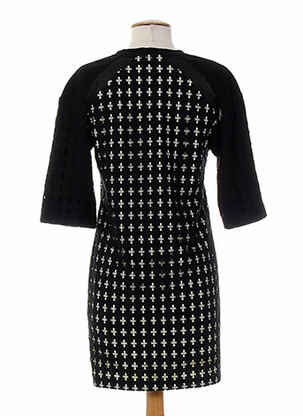 Rochie midi mâneci 3/4 mâneci 3/4 negru COSTUME NEMUTSO femeie