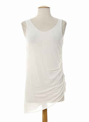 Tunică fără mâneci alb ALMALIBRE femeie