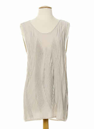 Tunică fără mâneci bej ALMALIBRE femeie