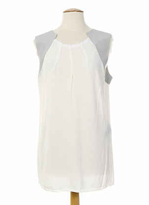Tunică fără mâneci alb ALMALIBRE femeie