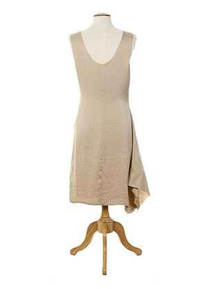 Rochie midi fără mâneci fără mâneci bej ALMALIBRE femeie
