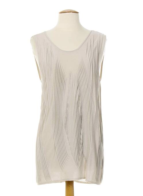 Tunică fără mâneci bej ALMALIBRE femeie