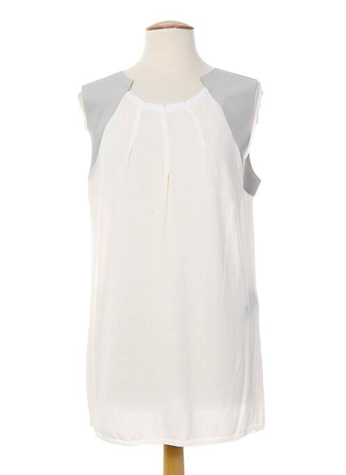 Tunică fără mâneci alb ALMALIBRE femeie