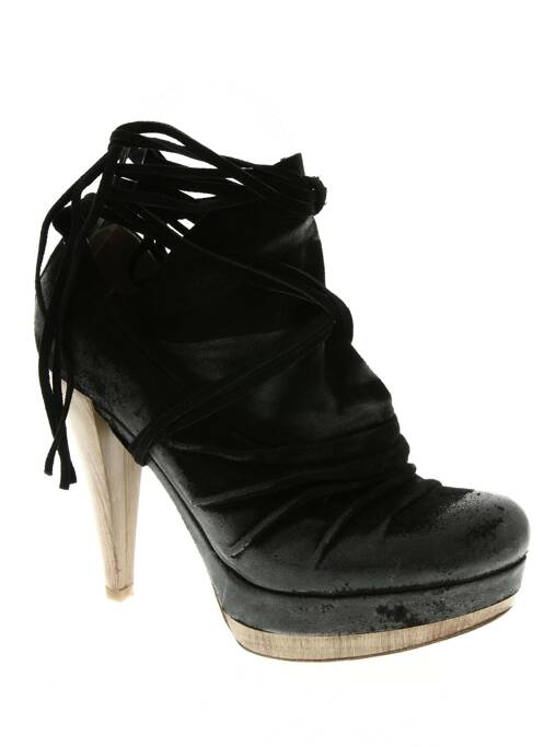 Pantofi cu toc talpă exterioară din piele toc înalt de 10cm și mai mult negru S femme