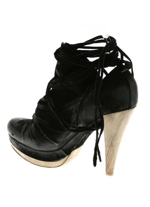 Pantofi cu toc talpă exterioară din piele toc înalt de 10cm și mai mult negru S femme