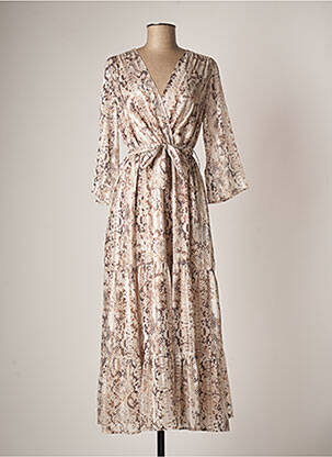 Rochie lungă bej ANDAMIO femeie