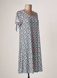 Rochie midi imprimeu floral mâneci scurte albastru TINTA STYLE femeie