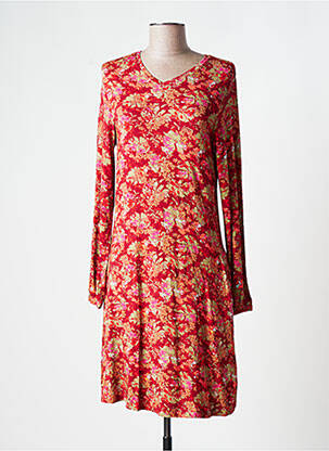 Rochie midi imprimeu floral mâneci lungi roșu AGATHE & LOUISE femeie