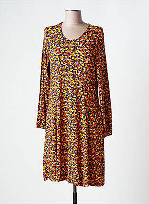 Rochie midi imprimeu fantezie mâneci lungi negru AGATHE & LOUISE femeie