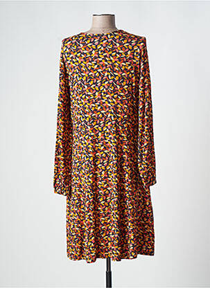 Rochie midi imprimeu fantezie mâneci lungi negru AGATHE & LOUISE femeie